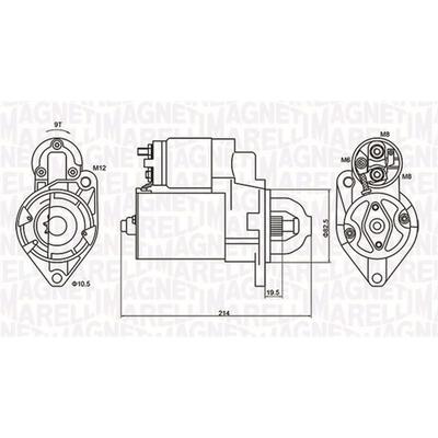 MAGNETI MARELLI Starter 12V für DAEWOO OPEL CHEVROLET 90487345 92064181 4805518 063720879010