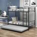 Isabelle & Max™ Erna Twin over Twin Standard Bunk Bed w/ Trundle by Isabelle & Max Metal in Black/Gray | 65.3 H x 41.4 W x 78.1 D in | Wayfair