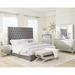 House of Hampton® Tinya 4 Piece Bedroom Set in Gray & Mercury Metallic Upholstered in Brown/Green | 71.5 H x 65.65 W x 91.85 D in | Wayfair