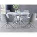 Orren Ellis Vakeel 5 - Piece Dining Set in White & Gray Wood/Upholstered/Metal in Brown/White | 30.5 H x 54.4 W x 54.4 D in | Wayfair