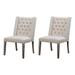 Winston Porter Nekhi Tufted Fabric Side Chair in Beige Wood/Upholstered in Brown | 41.5 H x 21.6 W x 28.15 D in | Wayfair