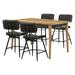 Corrigan Studio® Magdelena 5 - Piece Counter Height Dining Set in Brown & Black Wood/Upholstered/Metal in Brown/Gray | Wayfair