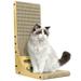 Cat Scratcher L Shape Cat Scratch Pad with Built-in Toy Balls 24.5 inch Scratch Pad for Cats Vertical Wave Wall-Mount Cat Scratching Cardboard Protecting Furniture Scratching Pads for Cats