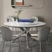 Orren Ellis Italian Round Dining Table & Chair Combination Upholstered/Metal in Gray/White | 29.5 H x 53.1 W x 53.1 D in | Wayfair