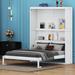 Red Barrel Studio® Publus Queen Size Murphy Bed Wall Bed w/ Shelves Wood in White | 88.5 H x 67.7 W x 89.8 D in | Wayfair