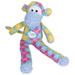 Super Plush Soft Colourful Argale Sock Monkey Dog Toy With Squeak7x9x30cm