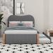 Winston Porter Rayyaan Twin Size Upholstered Platform Bed w/ Supporting Feet & Twin Size Trundle Upholstered in Gray | Wayfair