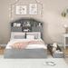 Gracie Oaks Muireall Slat Bed Wood in Gray | 48.8 H x 56.1 W x 82.4 D in | Wayfair C91360904E7C49DBB1DDA130409F395F