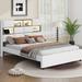 Latitude Run® Platform Bed Frame w/ Headboard w/ LED, Storage & USB Wood & Upholstered/ in Brown | 42.09 H x 82.39 W x 61.99 D in | Wayfair