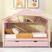 Red Barrel Studio® Madiah Platform Storage Bed Wood in Pink | 61.19 H x 78.79 W x 56.19 D in | Wayfair 58ED34D4574E4C35A79DF77D46E32C86