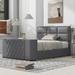 Latitude Run® Upholstery TV Platform Bed Frame w/ Height adjustable Headboard & Support Legs Upholstered/ in Gray | Wayfair