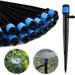 Kalolary 100PCS Irrigation Drippers Drip Emitters Micro Spray Adjustable 360 Degree Full Circle Pattern Water Flow Bubbler Sprinkler Fits 1/4 (4-6mm) Irrigation Tubing for Garden Irrigation(Blue)