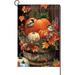 Fall Pumpkin Garden Flag Double Sided Autumn Halloween Thanksgiving Holiday Harvest Fall Watercolor Bird Garden Flag 12x18 Inch Fall Garden Flags for Outdoor Yard Flags