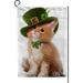 GZHJMY St Patricks Day Garden Flag 28x40 Small Vertical Double Sided Red Cat in a Green Hat Holiday Outdoor Decor for Home Yard Farmhouse Yard Flags