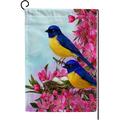 GZHJMY Garden Flag Birds Sitting on Branch Polyester Double Sided Printing Fade Proof Vertical Yard Outdoor Decoration 28x40 Inch Yard Flags