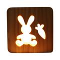 Hanzidakd Easter Festival LED String Easter Bunny Shaped Wood Bedside Lamp 3D LED Optical Night Light Personalized Room Decor Best Birthday Retirement Gifts For Women Friend