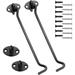 Cabin Hook Black Stainless Steel Window Hook Storm Hook with Eyelet Plates Corrosion Resistant Gate Hook Window Latches for Gate Garage Fence Window or Shed with Screws 2 Pcs-8 Inch