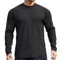 YiHWEI Men S Sports T Shirt With Long Sleeves Round Neck Running Fitness T Shirt Loose Elastic For Daily Use Mens T Shirts Graphic Black M