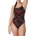 Speedo Women s Ruse Blocks Flyback One-Piece Swimsuit (Speedo Maroon 36D)