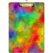 GZHJMY Rainbow Tie Dye Colorful Abstract Art Clipboards for Kids Student Women Men Letter Size Plastic Low Profile Clip 9 x 12.5 in Golden Clip Whiteboard Clipboards