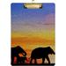 GZHJMY Elephants African Animal Blurry Sunset Clipboards for Kids Student Women Men Letter Size Plastic Low Profile Clip 9 x 12.5 in Golden Clip Whiteboard Clipboards