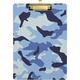 Acrylic Clipboard Blue Camo Fish A4 Letter Size Clipboards for Students Kids Officers Workers Gold Clip. Size 12.5 x 9 Inches Whiteboard Clipboards