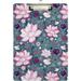 GZHJMY Floral Lotus Flower Waterlily Clipboards for Kids Student Women Men Letter Size Plastic Low Profile Clip 9 x 12.5 in Whiteboard Clipboards