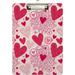 GZHJMY Pink Seamless Pattern with Heart Clipboards for Kids Student Women Men Letter Size Plastic Low Profile Clip 9 x 12.5 in Whiteboard Clipboards