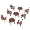 4 Sets Furniture Kids Table and Chairs Miniature Dollhouse Supplies Doll Table Mini House Accessories Exquisite Decor Mini Table and Chairs Small Table and Chairs Plastic Micro Scene