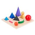 Educational Toy Building Block Three-dimensional Symbol Teaching Aids Preschool Toys Blocks Wooden