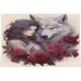 Wolf and Flowers 500 Piece Puzzle for Adults Family Game Intellective Toys Wall Art Work for Educational Gift Home Decor 20.5 x14.9