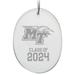 MTSU Blue Raiders Class of 2024 2.75" x 3.75" Glass Oval Ornament