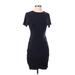 Express Casual Dress - Sheath Crew Neck Short sleeves: Black Solid Dresses - Women's Size Small