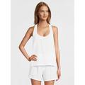 Calvin Klein Cotton Sleeveless Short Set - White, White, Size M, Women