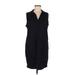 Tahari Casual Dress - Shift V-Neck Sleeveless: Black Solid Dresses - Women's Size 6