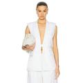 SIMKHAI Kirby Reverse Tailored Vest in Ivory - Ivory. Size 6 (also in 0, 2, 4, 8).