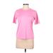 Saks Fifth Avenue Short Sleeve T-Shirt: Pink Tops - Women's Size Medium