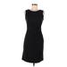 Kenneth Cole New York Casual Dress - Sheath High Neck Sleeveless: Black Print Dresses - Women's Size 8