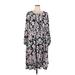 Torrid Casual Dress - A-Line Scoop Neck 3/4 sleeves: Black Floral Dresses - New - Women's Size 1X Plus