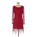 She + Sky Cocktail Dress: Red Dresses - Women's Size Large