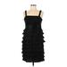 R&M Richards Cocktail Dress - Party Square Sleeveless: Black Solid Dresses - Women's Size 8 Petite