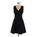 Banana Republic Casual Dress - Mini V-Neck Sleeveless: Black Print Dresses - Women's Size 8