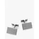 Hoxton London Striped Rectangle Cufflinks, Silver