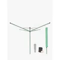 Brabantia Lift-O-Matic Rotary Clothes Outdoor Airer Washing Line with Ground Spike, Cover, Peg Bag and Pegs, 50m