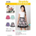 Simplicity Children's Learn To Sew Skirt Sewing Pattern, 8106