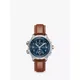 Hamilton H77922541 Men's Khaki Aviation X-Wind GMT Chronograph Date Leather Strap Watch, Brown/Blue