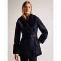 Ted Baker Loleta Faux Fur Collar Belted Coat