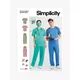 Simplicity Unisex Knit Scrubs Set Sewing Pattern, S9387, A