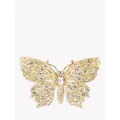 Eclectica Vintage Attwood & Sawyer Swarovski Crystal Butterfly Brooch, Dated Circa 1980s, Gold