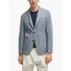 BOSS C-Hanry Linen Blend Slim Fit Check Blazer, Bright Blue
